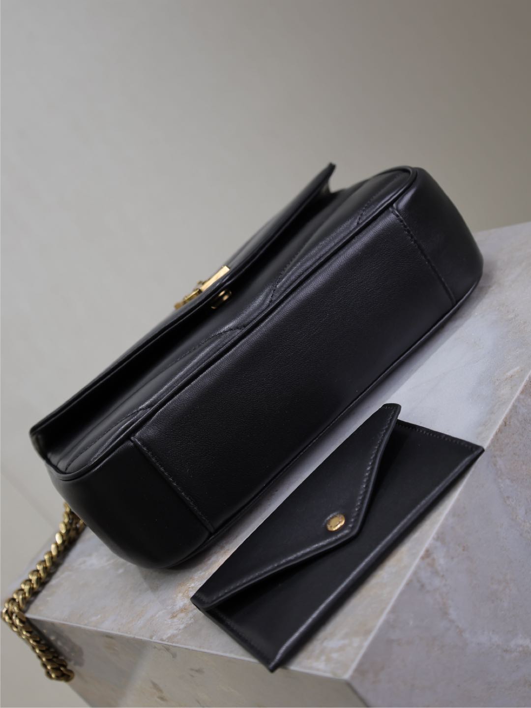 LOULOU SMALL 24 IN BLACK SHEEPSKIN GOLD HARDWARE mysite