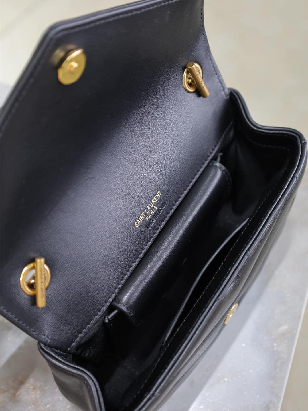 LOULOU MINI 20 IN BLACK SHEEPSKIN GOLD HARDWARE mysite