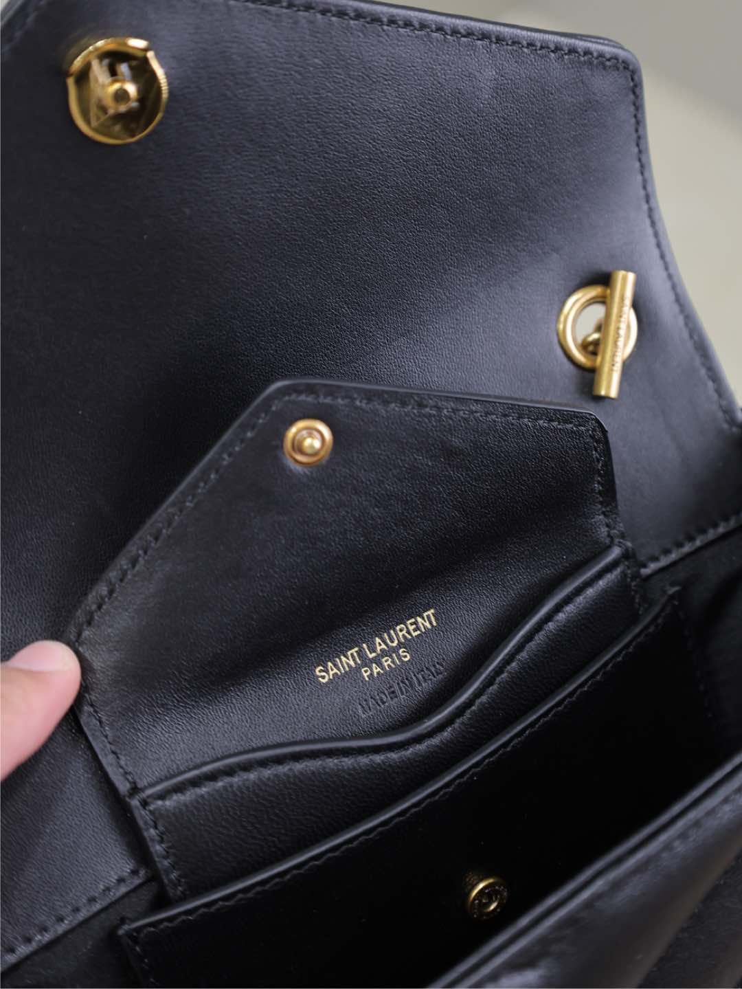 LOULOU MINI 20 IN BLACK SHEEPSKIN GOLD HARDWARE mysite