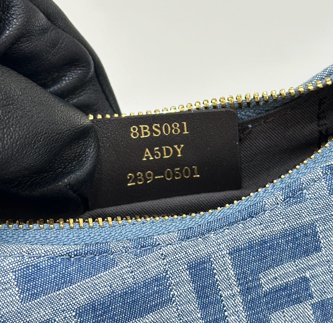 FENDIGRAPHY MINI 20 BAG IN AEGEAN BLUE DENIM FABRIC WITH GOLD HARDWARE mysite