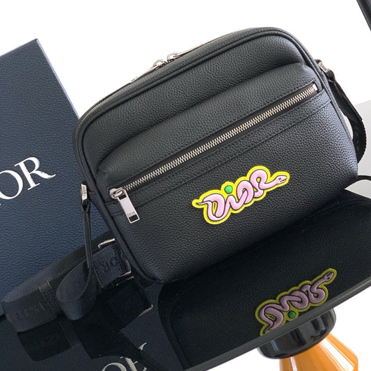 Dior Rider 2.0 Zippered Messenger Bag Black Cowhide 336233 mysite