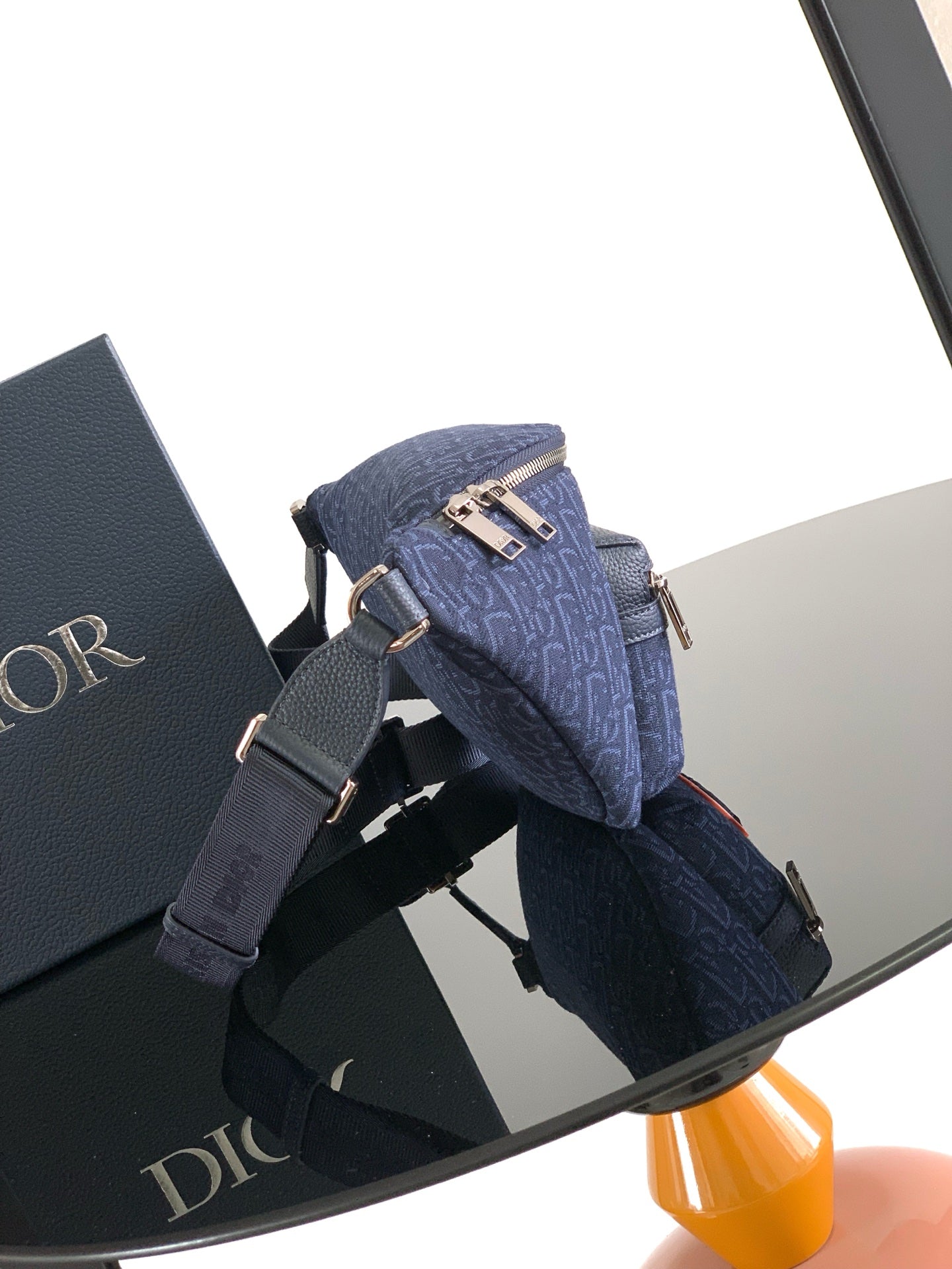 Dior Rider 2.0 Zipper Waist Bag Navy Blue Cowhide 336230 mysite