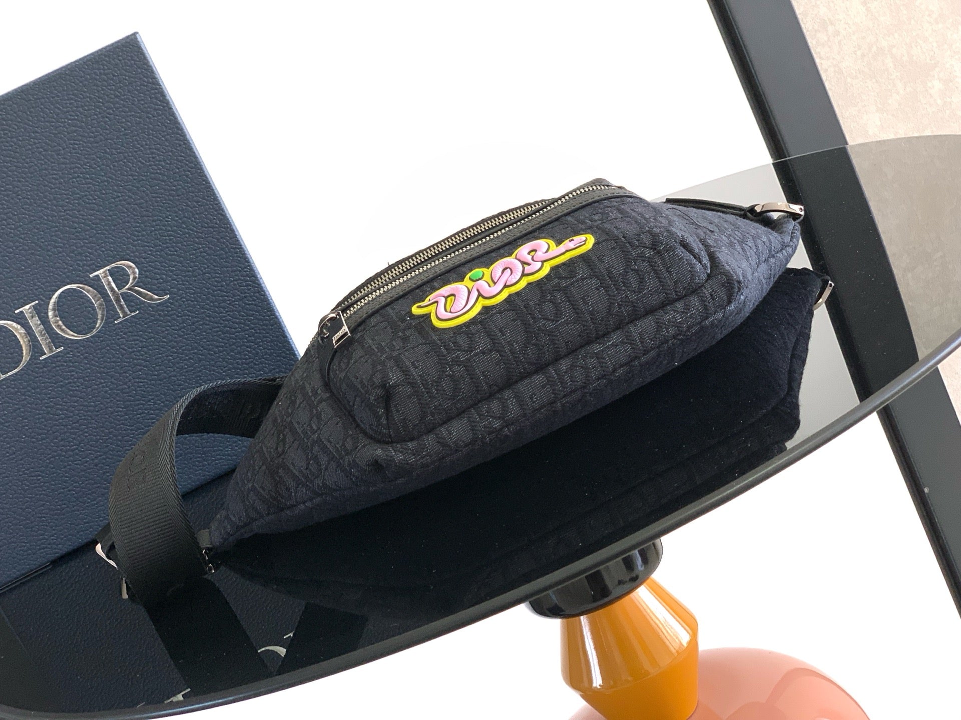 Dior Rider 2.0 Zipper Waist Bag Black Cowhide 336227 mysite