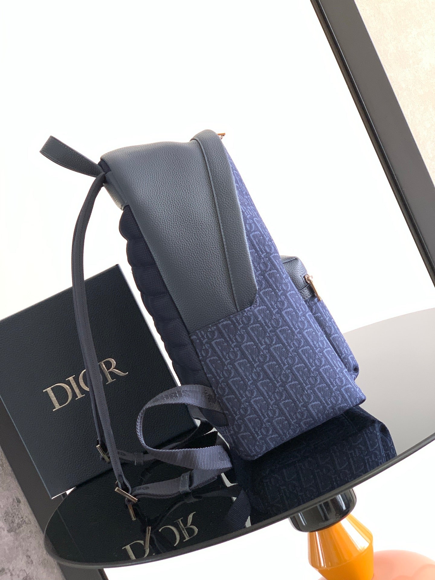 Dior Rider 2.0 Zipper Backpack Navy Blue Cowhide 336223 mysite