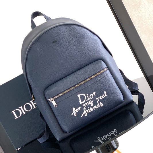 Dior Rider 2.0 Zipper Backpack Navy Blue Cowhide 336239 mysite