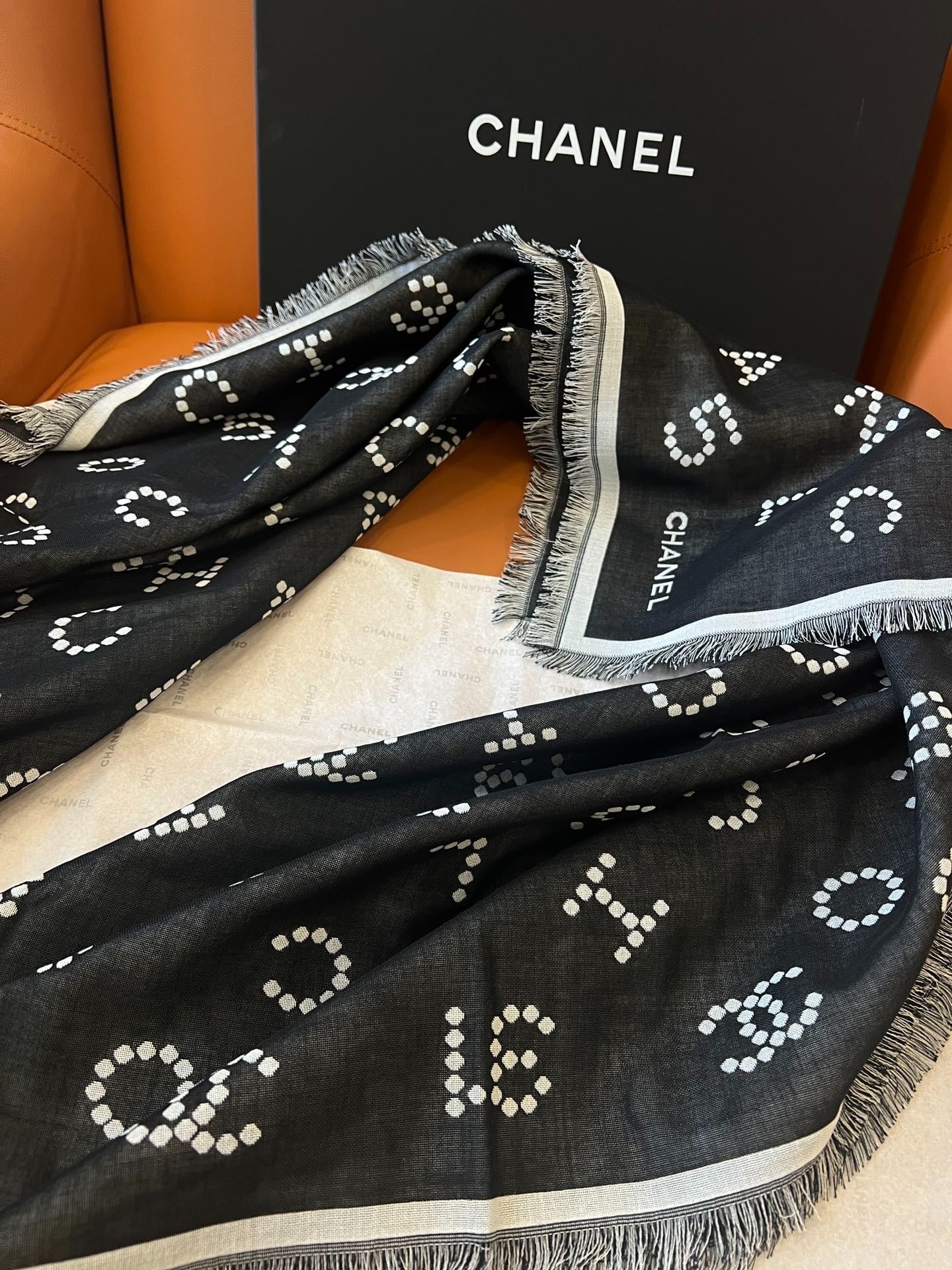 CHANEL 25S SCARF 140 IN WOOL SILK 700811 mysite