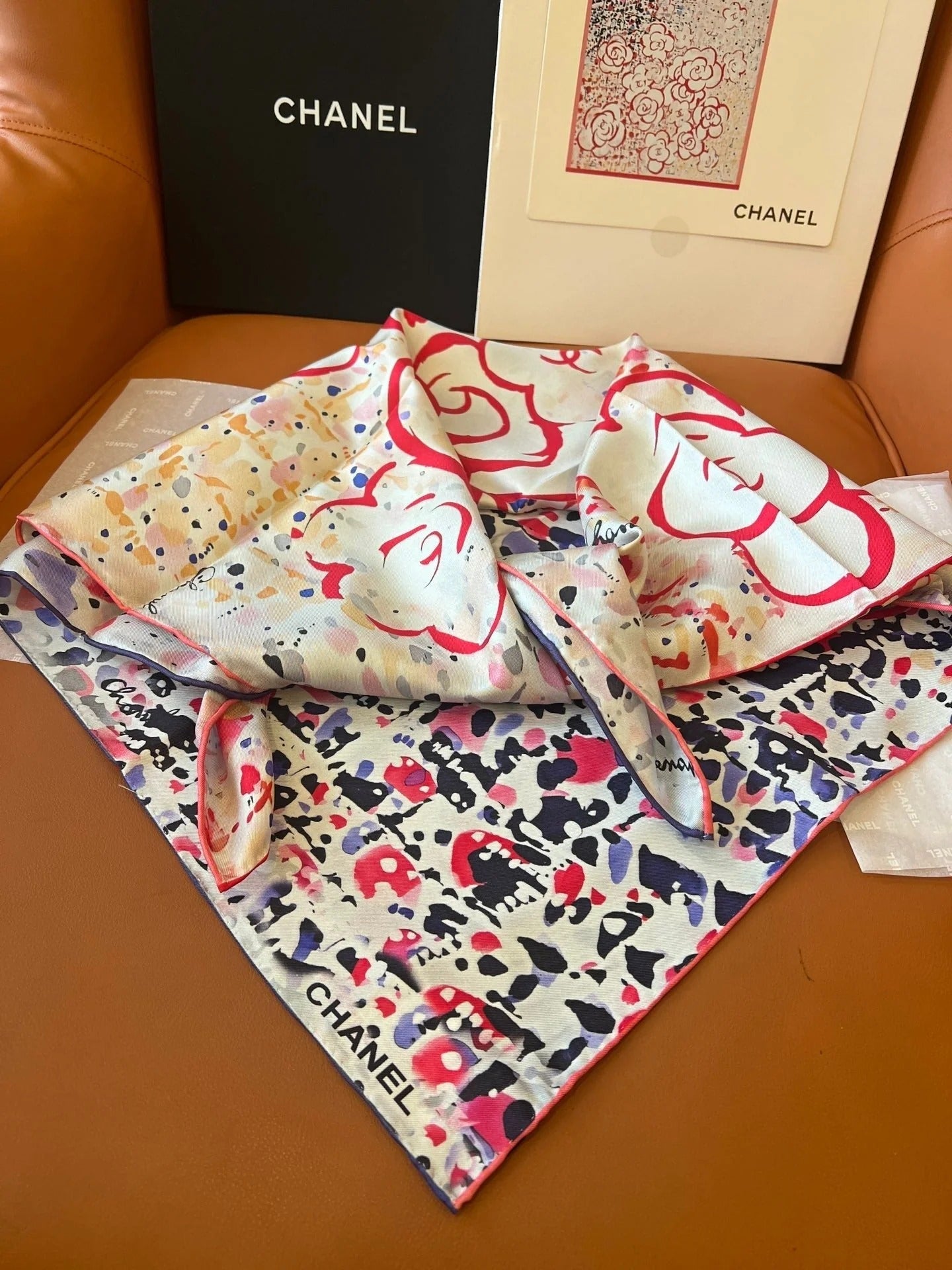 CHANEL 25S SCARF 90 IN SILK TWILL 700818 mysite