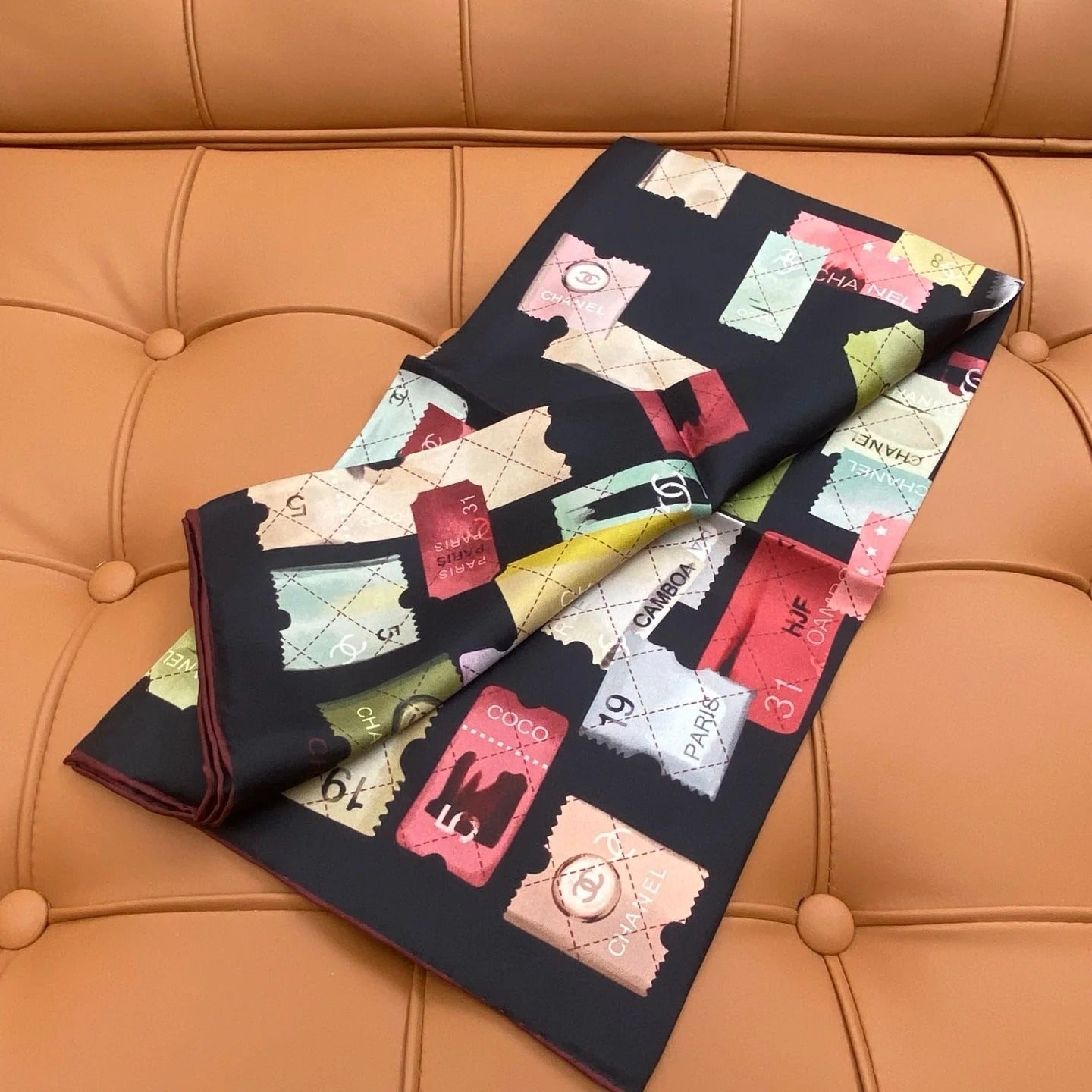 CHANEL 25S SCARF 90 IN SILK 703703 mysite