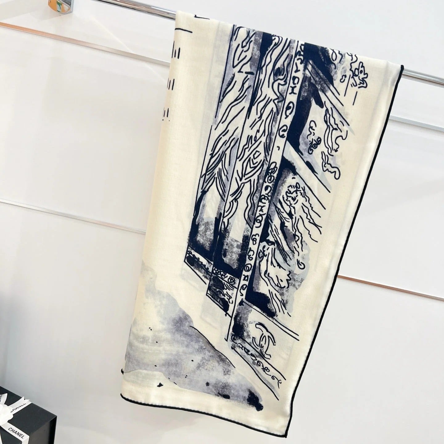 CHANEL 25S SCARF 135 IN CASHMERE SILK 737230 mysite