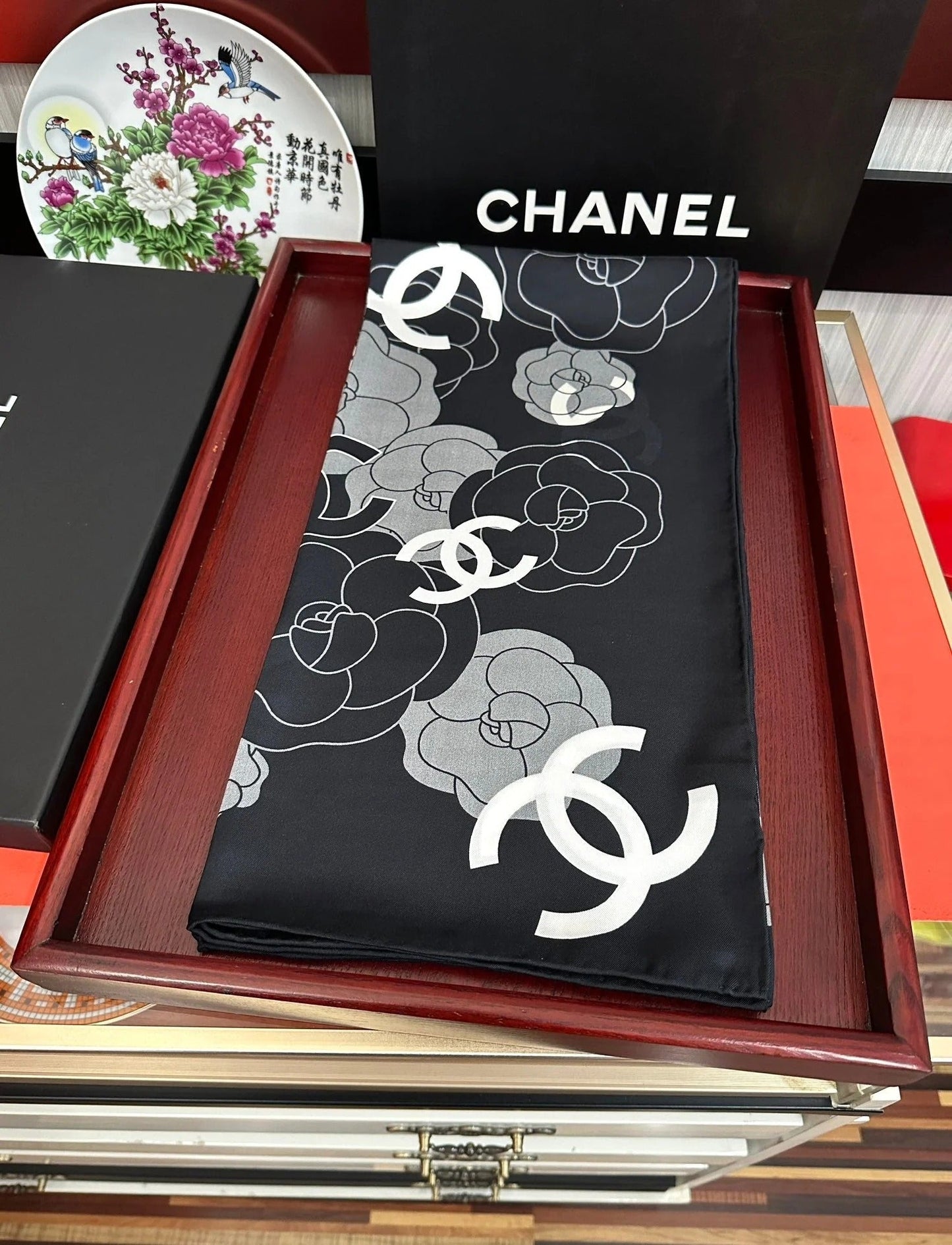 CHANEL 25S SCARF 90 IN SILK 738464 mysite