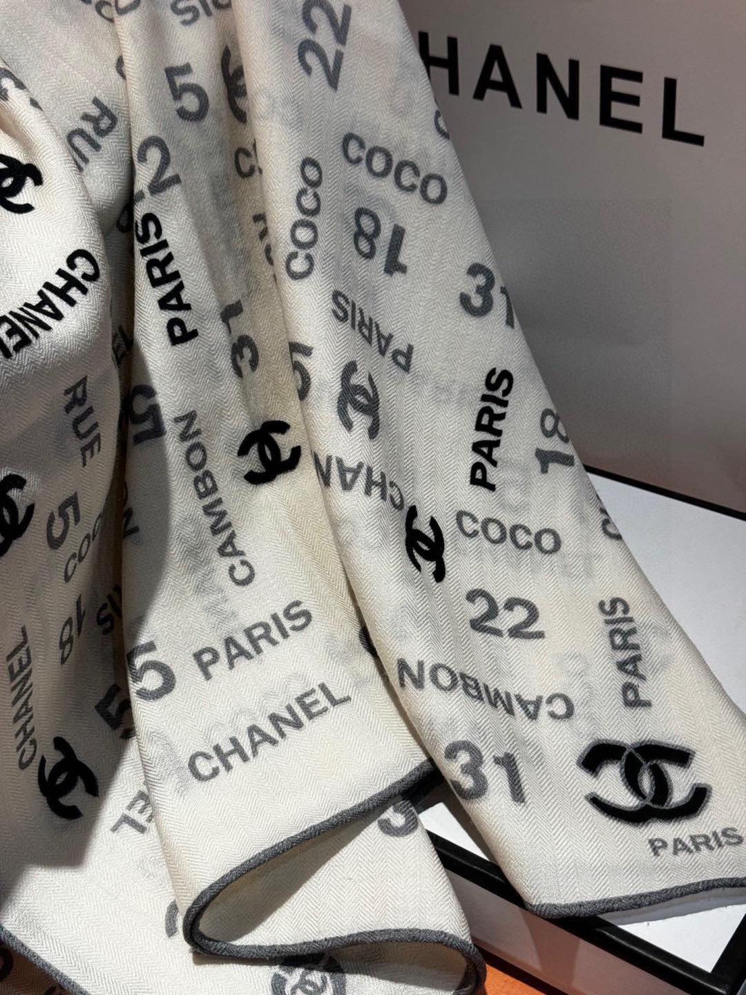 CHANEL 25S SCARF 180 IN CASHMERE SILK 738479 mysite