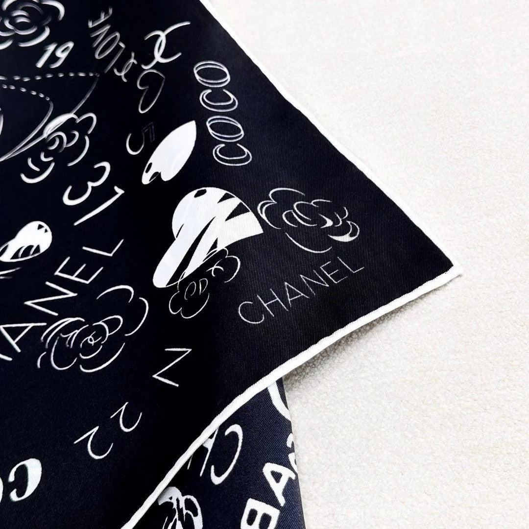 CHANEL 25S SCARF 90 IN SILK 730661 mysite