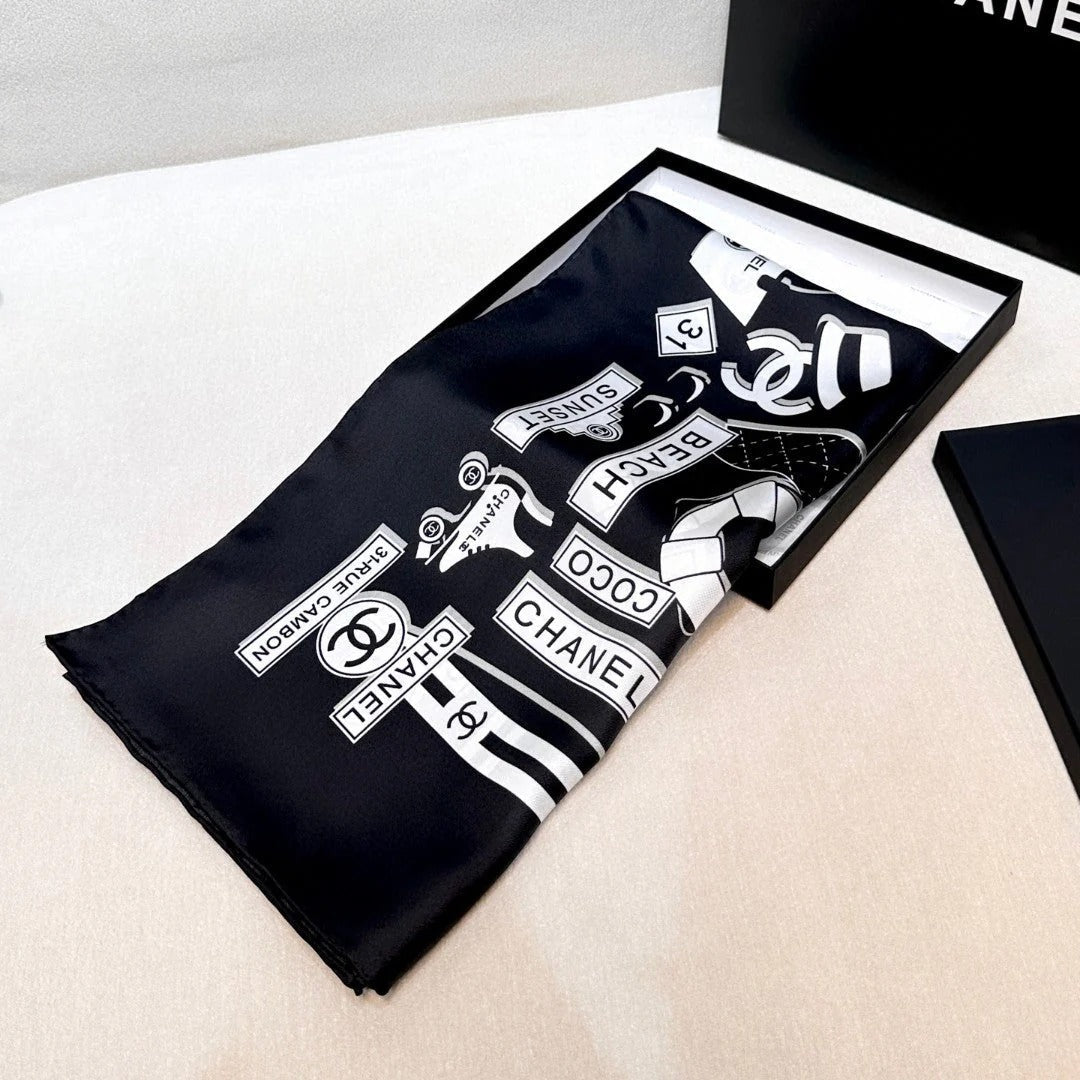 CHANEL 25S SCARF 90 IN SILK 729053 mysite