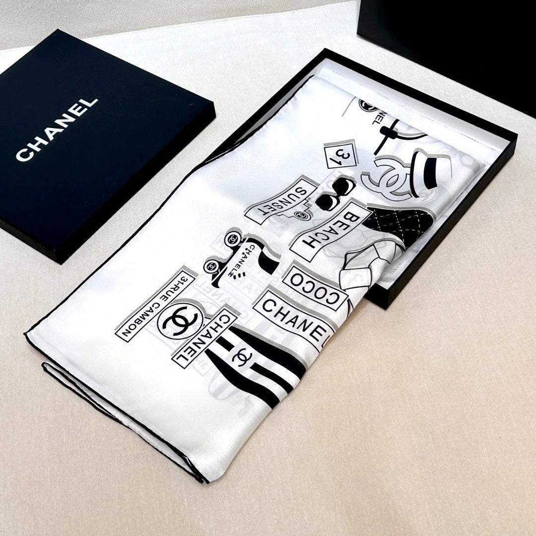 CHANEL 25S SCARF 90 IN SILK 729054 mysite