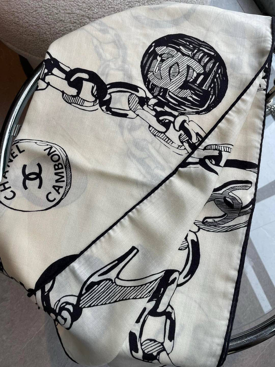 CHANEL 25S SCARF 140 IN CASHMERE SILK 733892 mysite