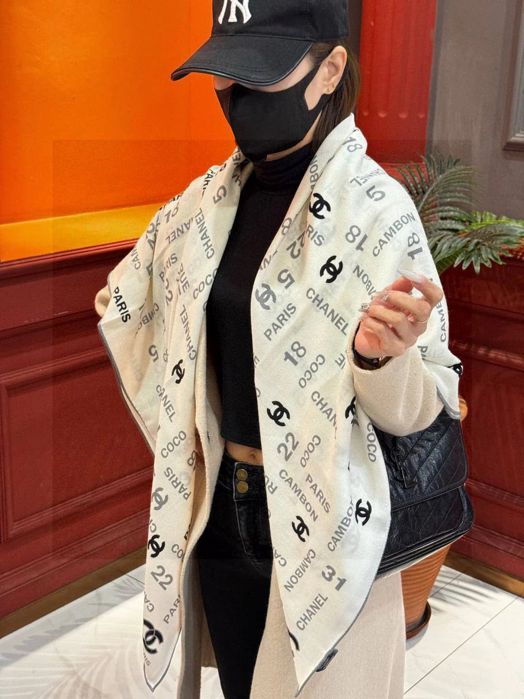 CHANEL 25S SCARF 140 IN CASHMERE SILK 733896 mysite