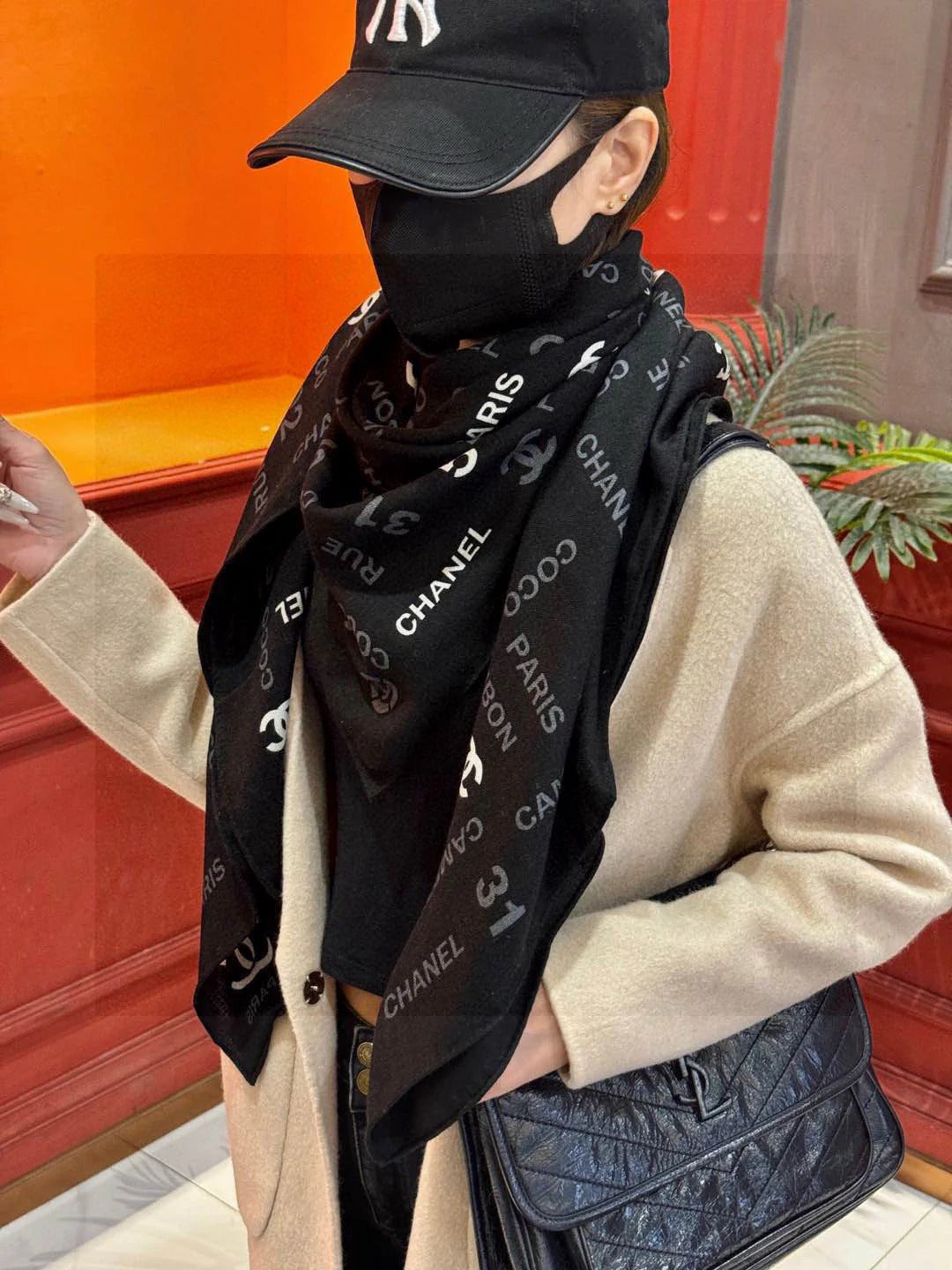 CHANEL 25S SCARF 140 IN CASHMERE SILK 733897 mysite