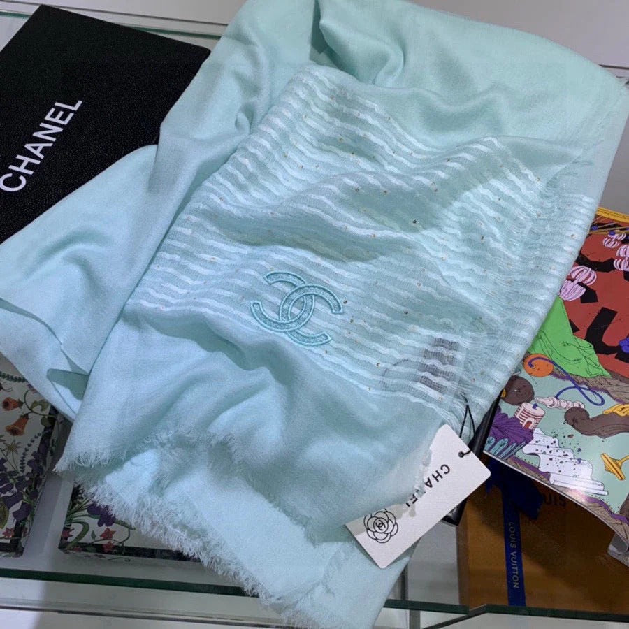 CHANEL 25S SCARF 200 IN CASHMERE VELVET 735755 mysite