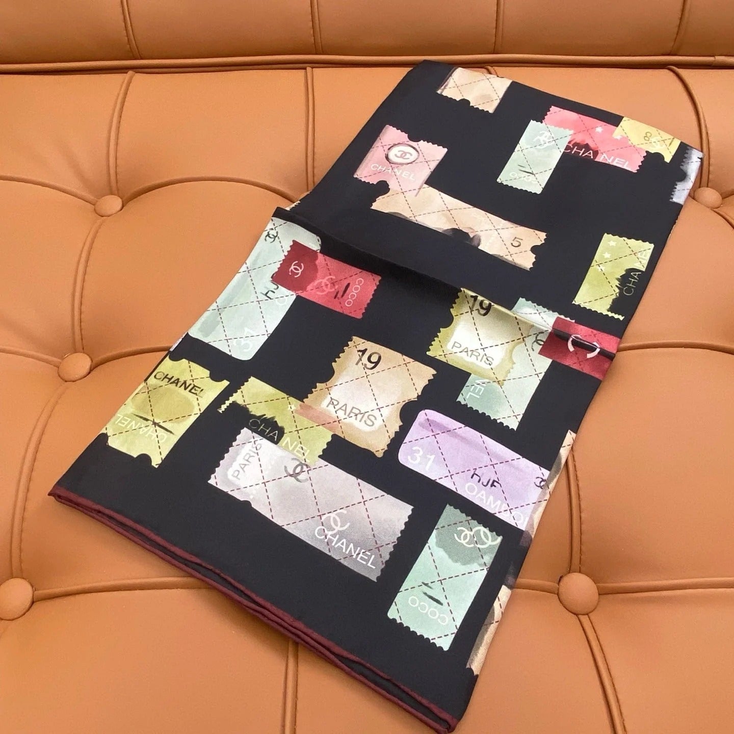 CHANEL 25S SCARF 90 IN SILK 703703 mysite