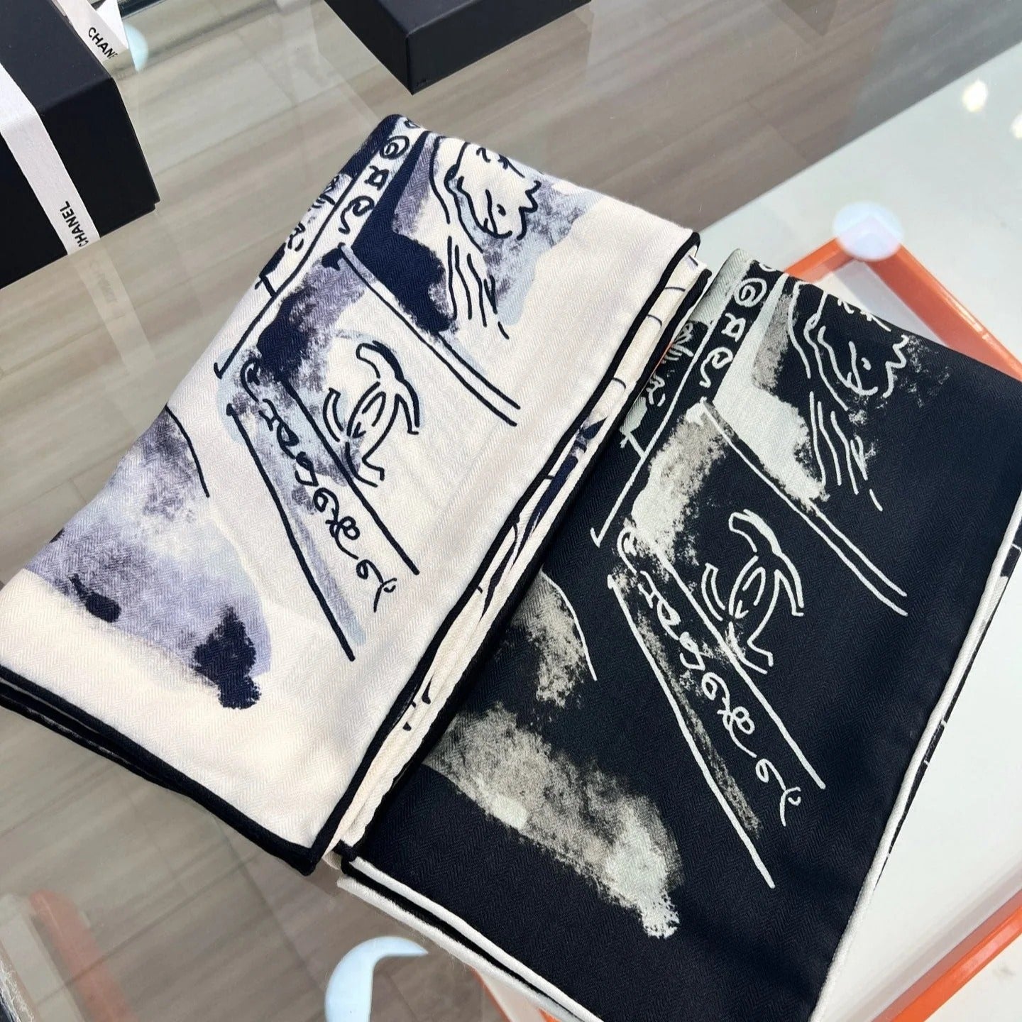 CHANEL 25S SCARF 135 IN CASHMERE SILK 737229 mysite