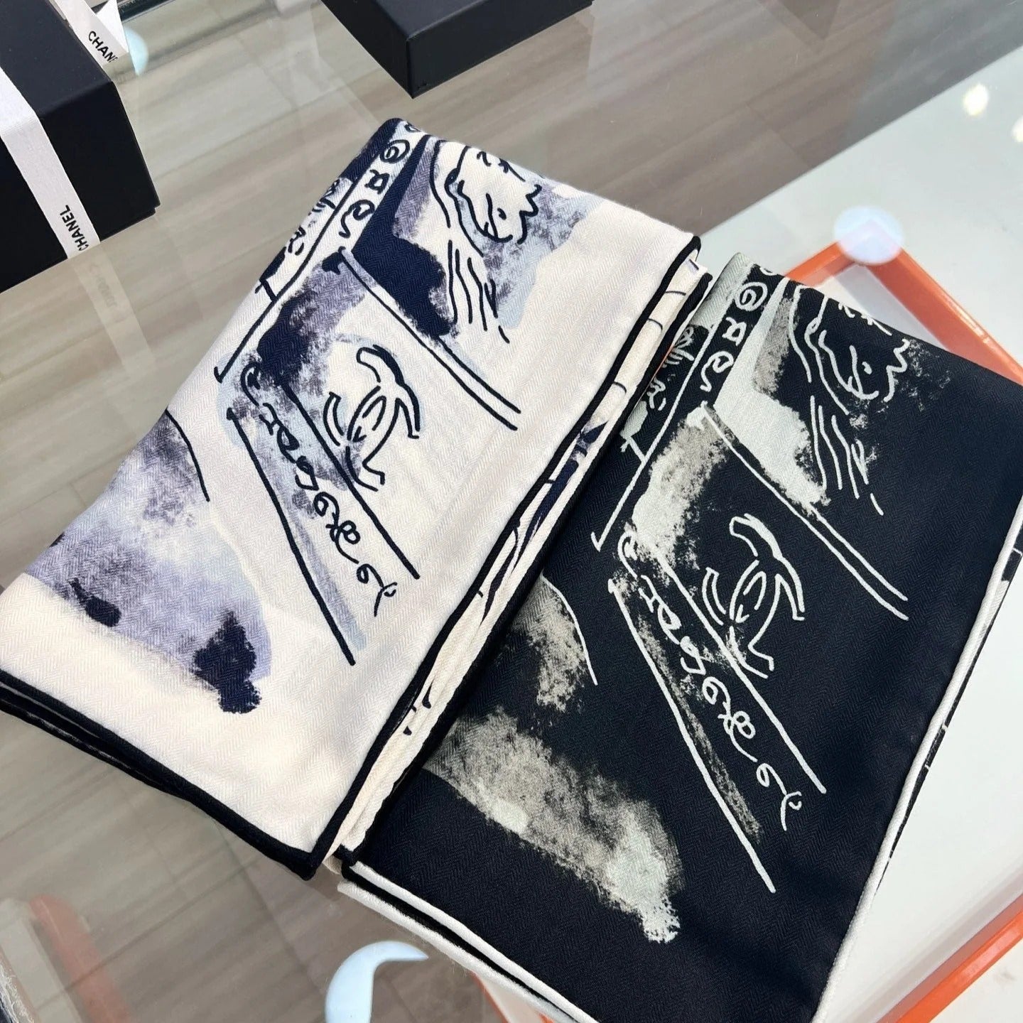 CHANEL 25S SCARF 135 IN CASHMERE SILK 737230 mysite