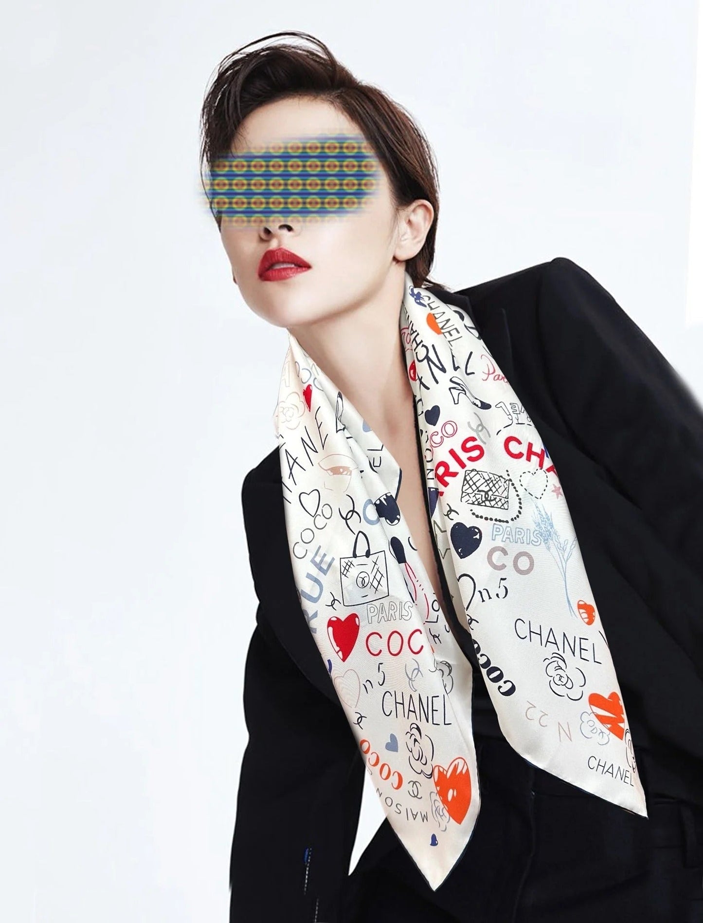 CHANEL 25S SCARF 90 IN SILK 738420 mysite