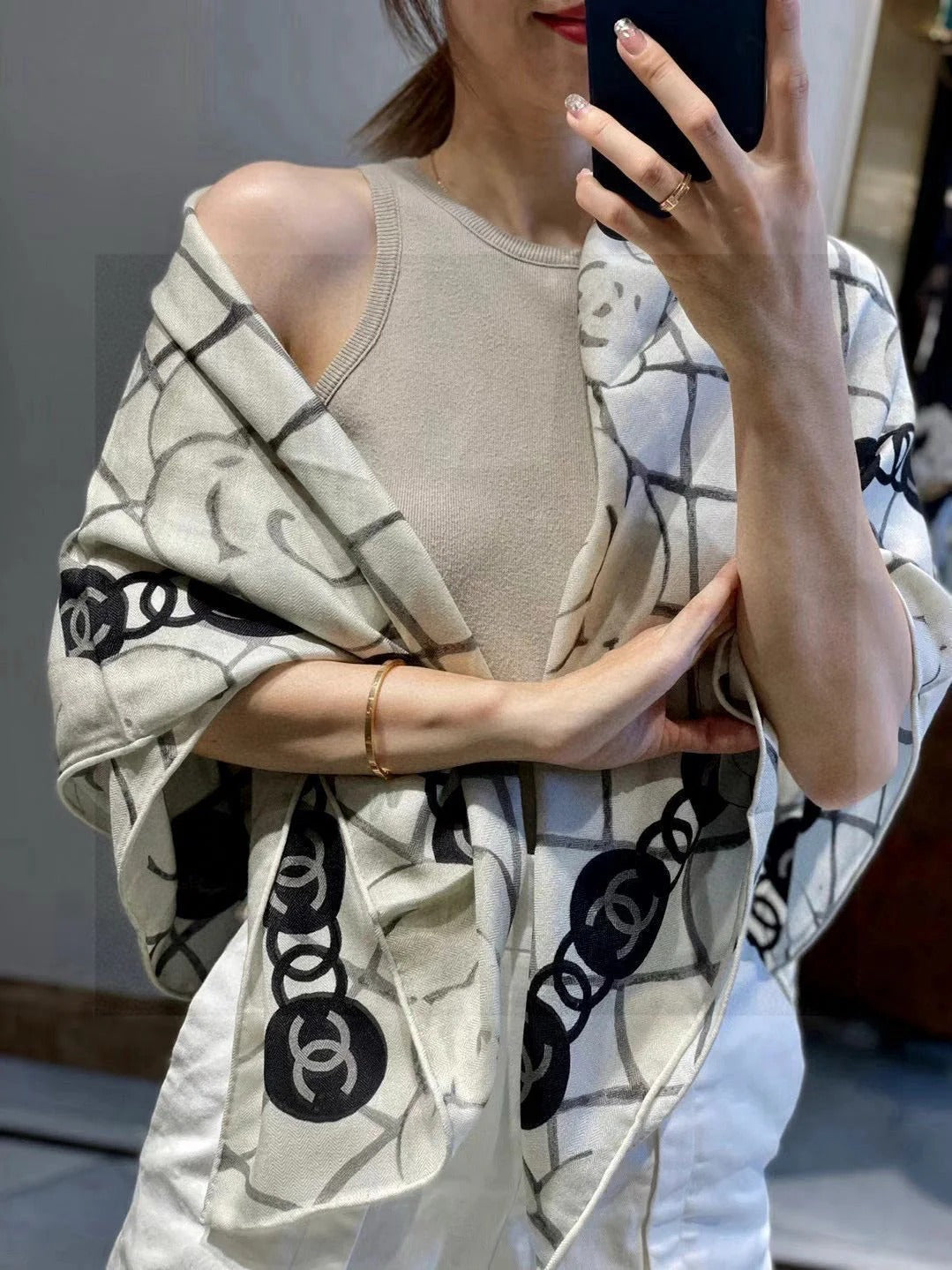 CHANEL 25S SCARF 110 IN CASHMERE SILK 730602 mysite