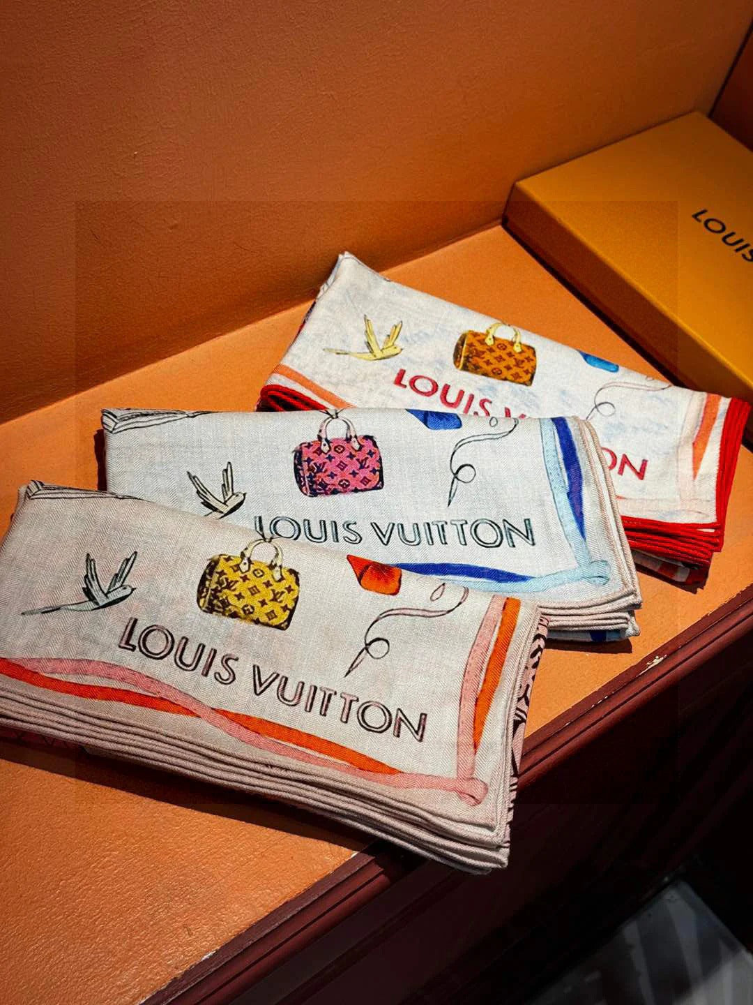 LV SCARF 140 CM IN WOOL MIX SILK 735798 mysite