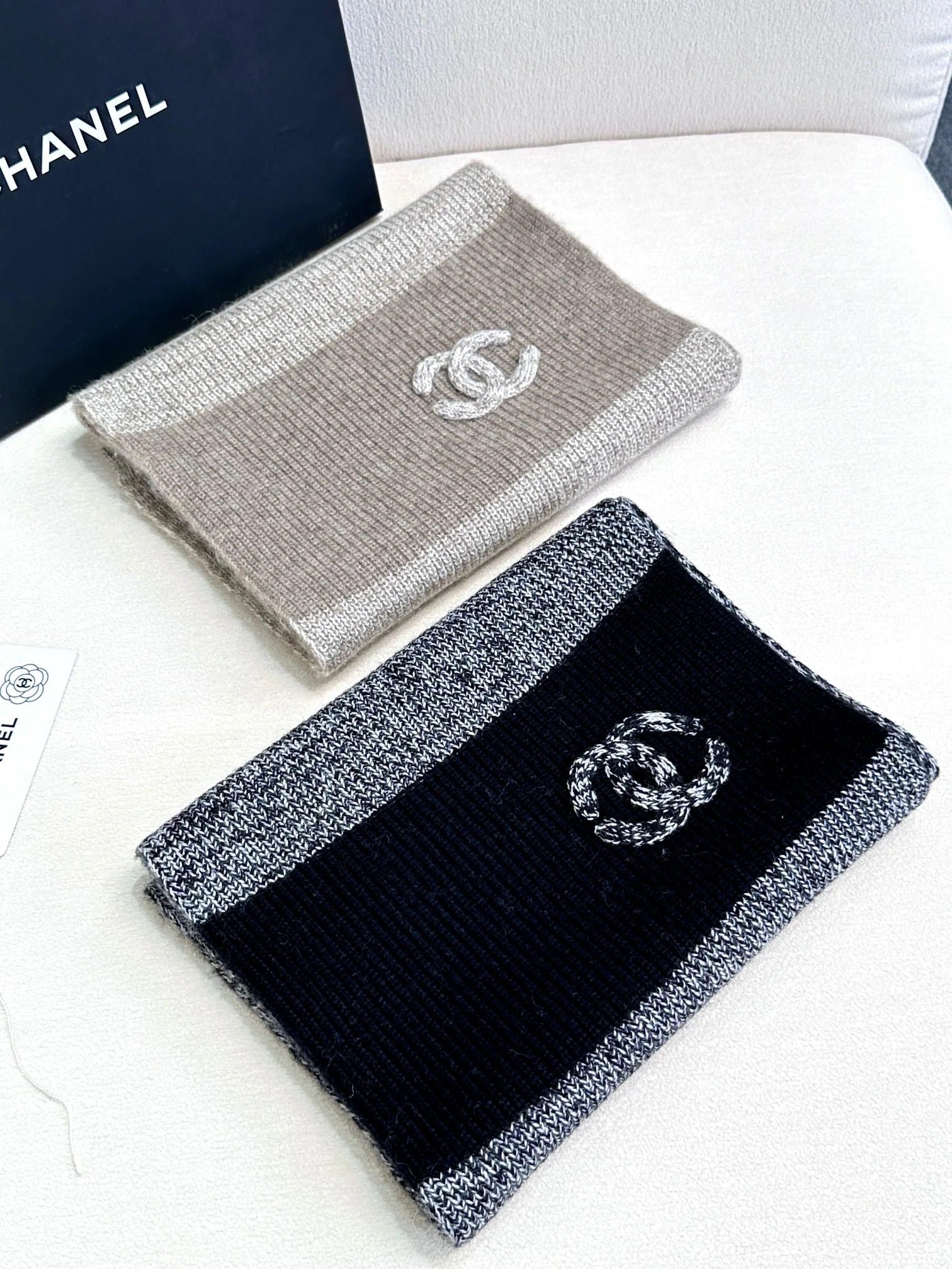 SCARF 180 CM IN SHARK GRAY MIX BLACK CASHMERE 389977 mysite