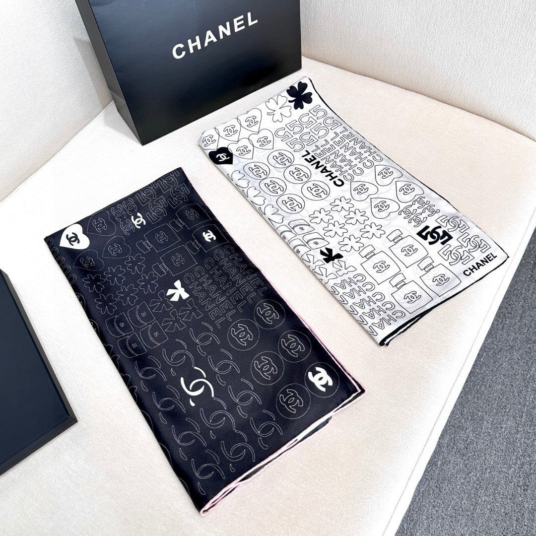 CHANEL 25S SCARF 90 IN SILK 724783 mysite
