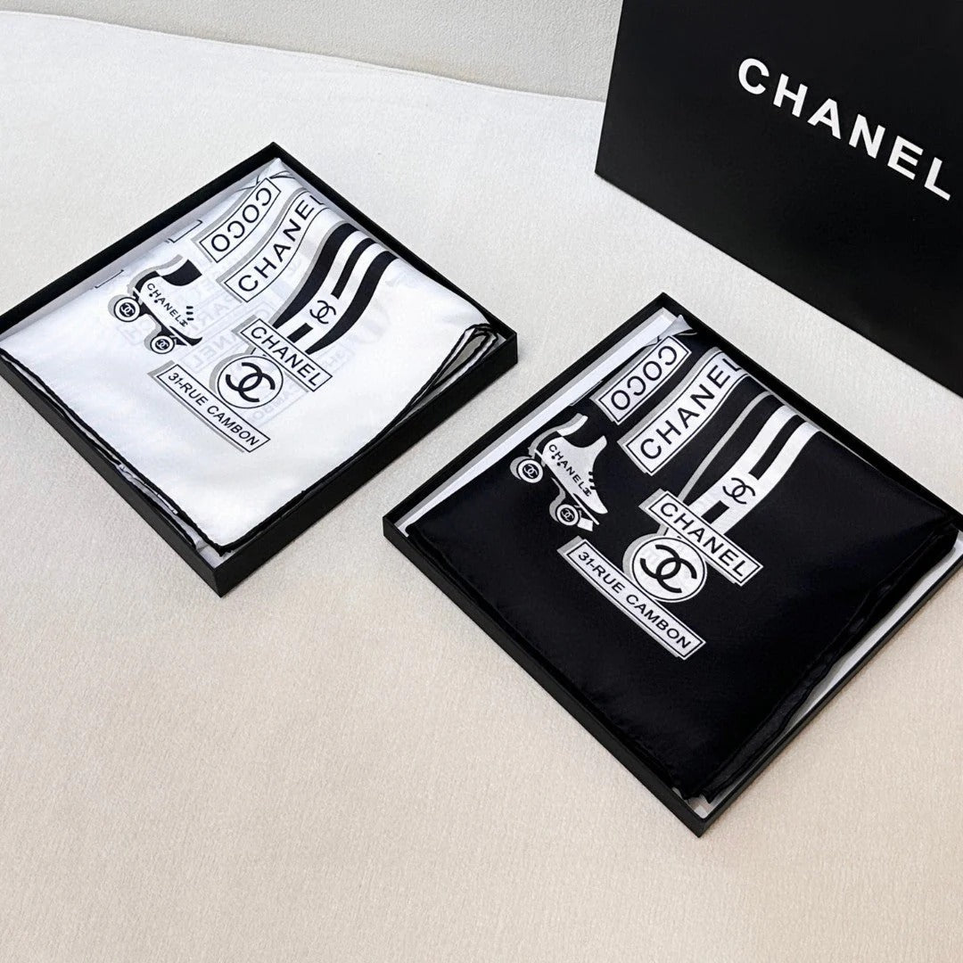 CHANEL 25S SCARF 90 IN SILK 729053 mysite