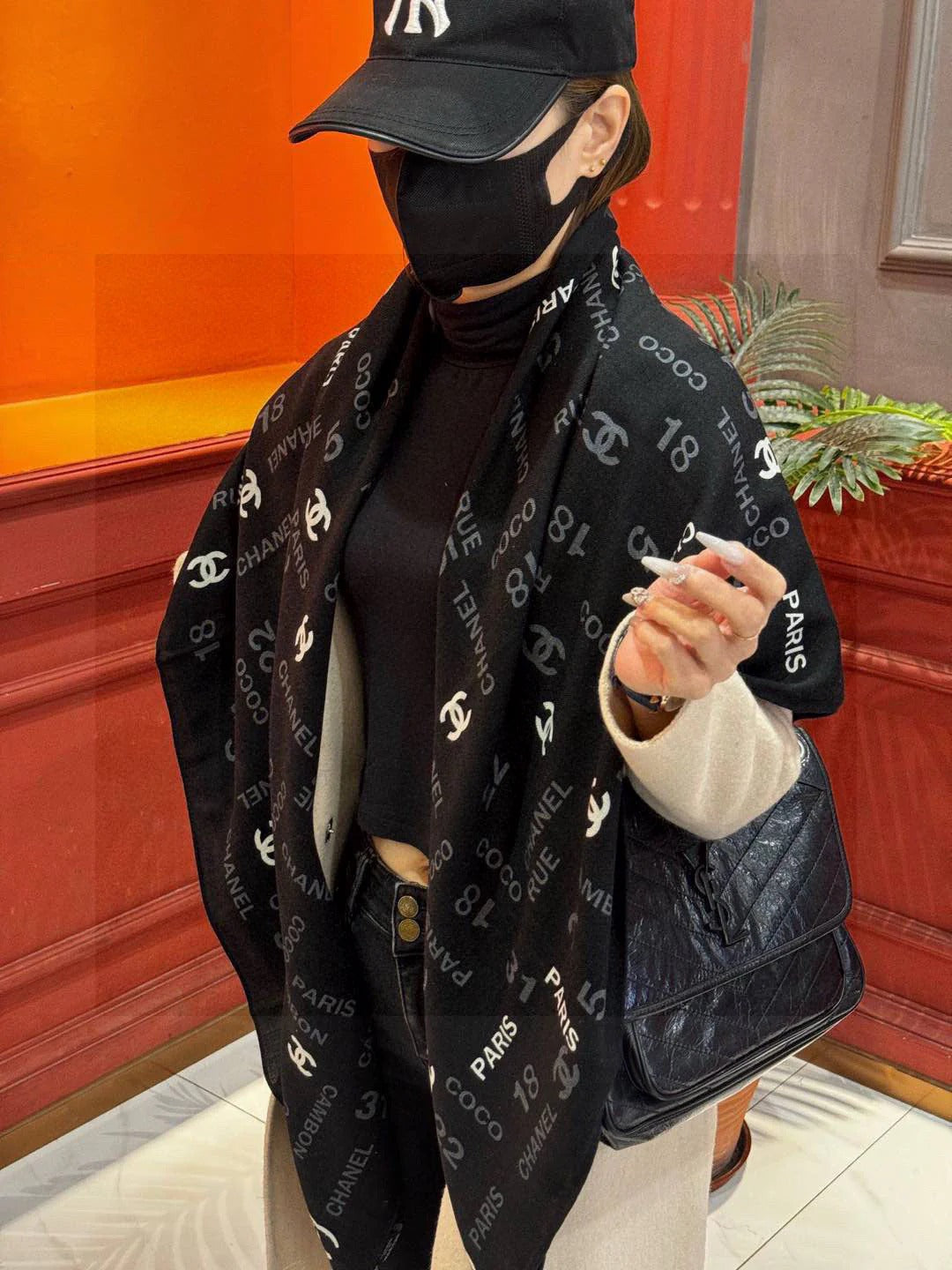 CHANEL 25S SCARF 140 IN CASHMERE SILK 733897 mysite