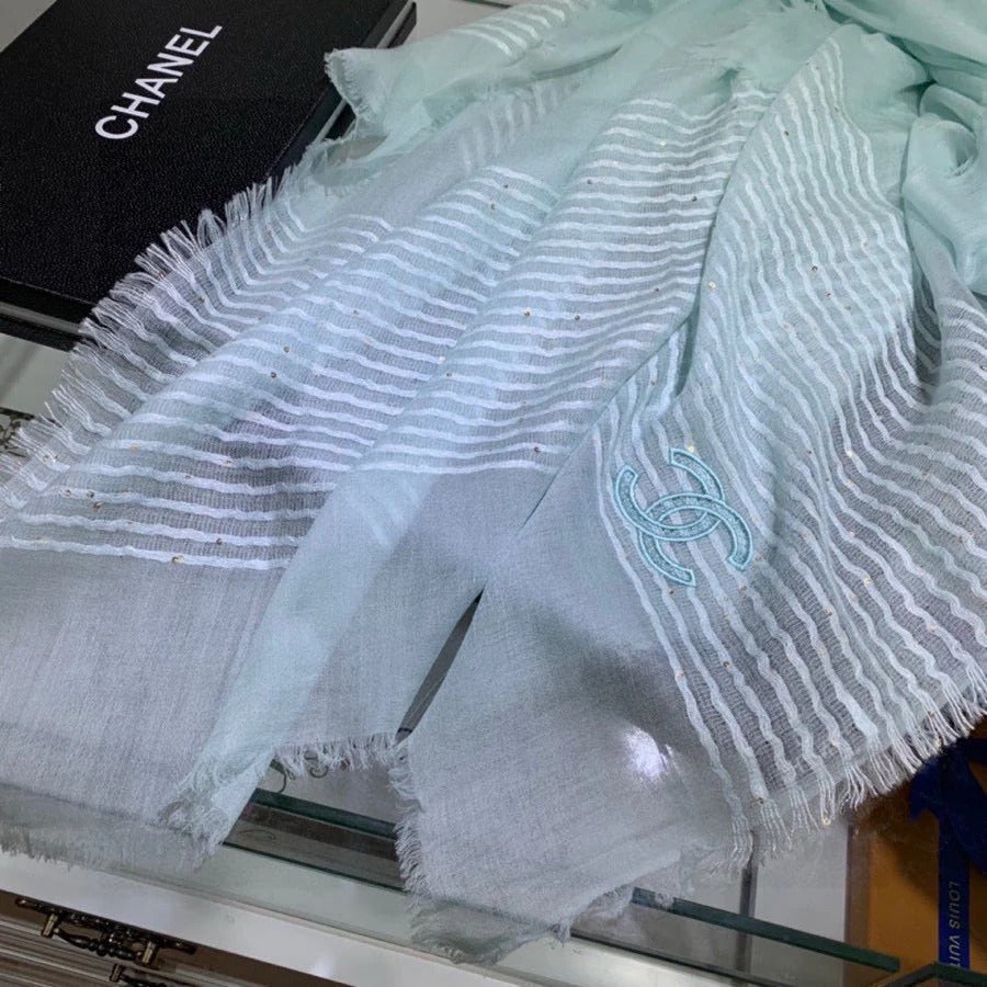 CHANEL 25S SCARF 200 IN CASHMERE VELVET 735755 mysite