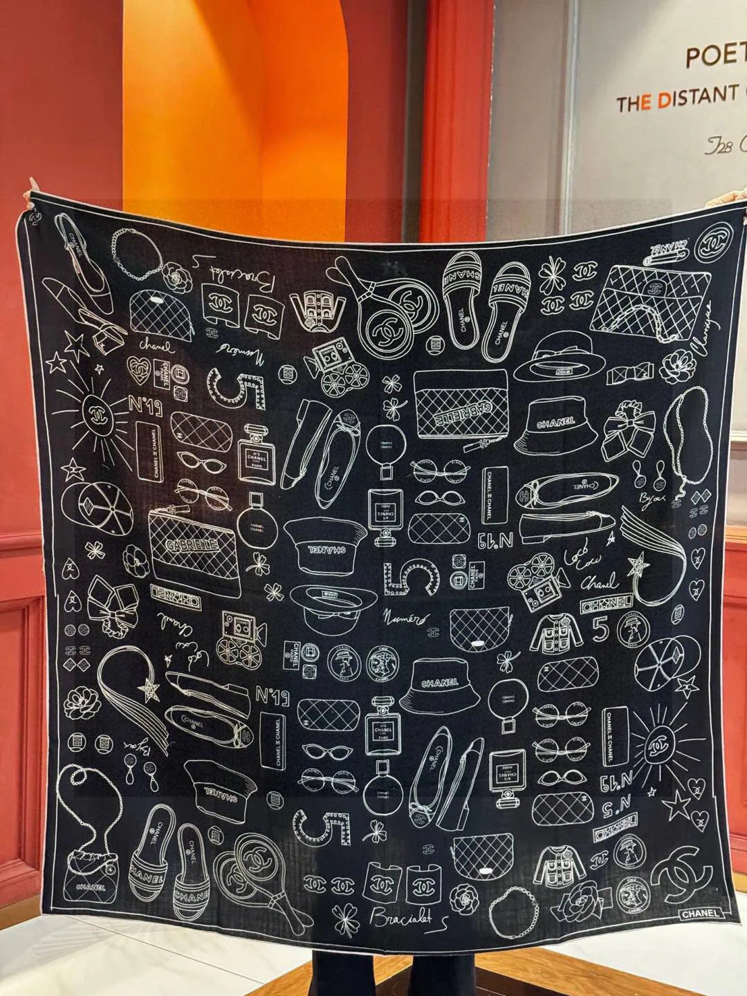 CHANEL 25S SCARF 140 IN SILK 735811 mysite