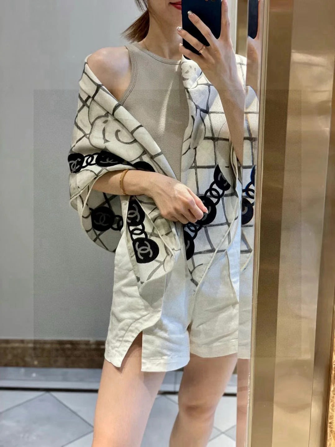 CHANEL 25S SCARF 110 IN CASHMERE SILK 730602 mysite