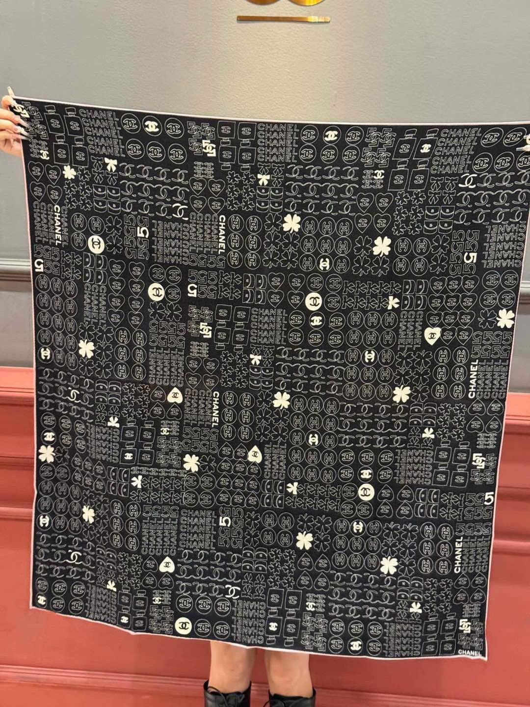 CHANEL 25S SCARF 110 IN CASHMERE SILK 738477 mysite