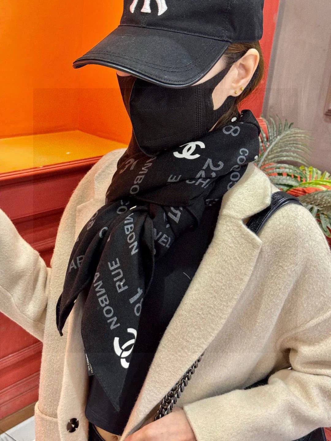 CHANEL 25S SCARF 140 IN CASHMERE SILK 733897 mysite