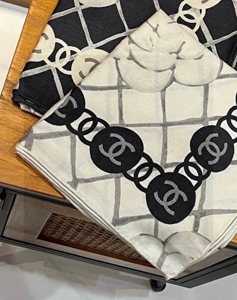 CHANEL 25S SCARF 110 IN CASHMERE SILK 730603 mysite
