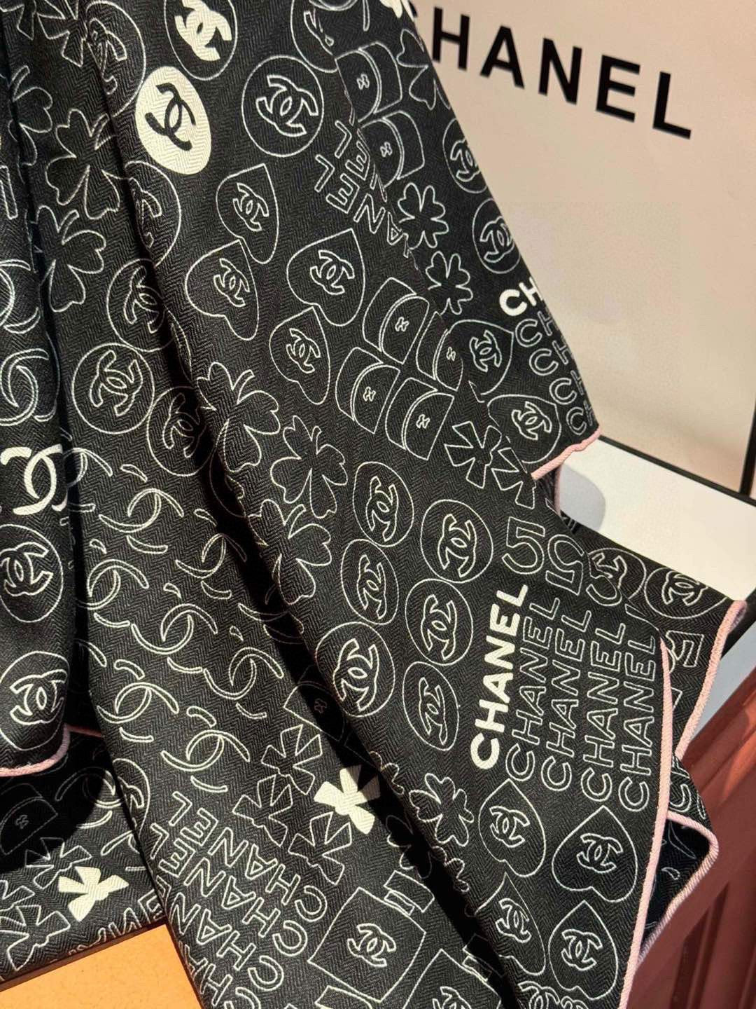 CHANEL 25S SCARF 110 IN CASHMERE SILK 738477 mysite