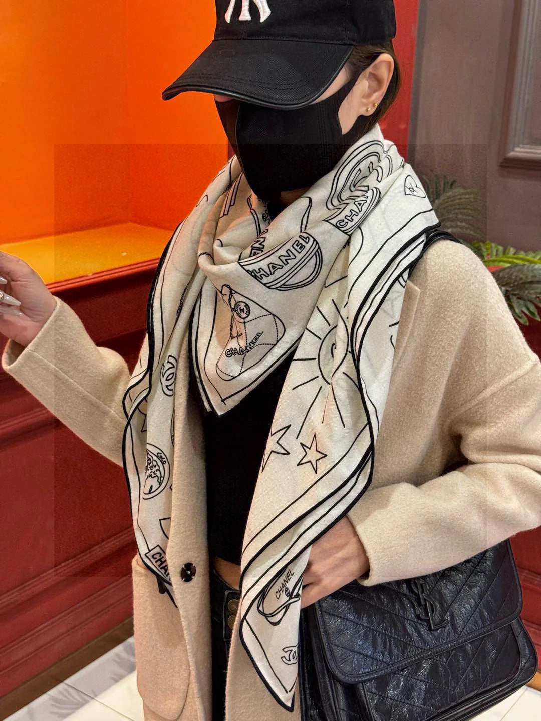 CHANEL 25S SCARF 140 IN SILK 735810 mysite