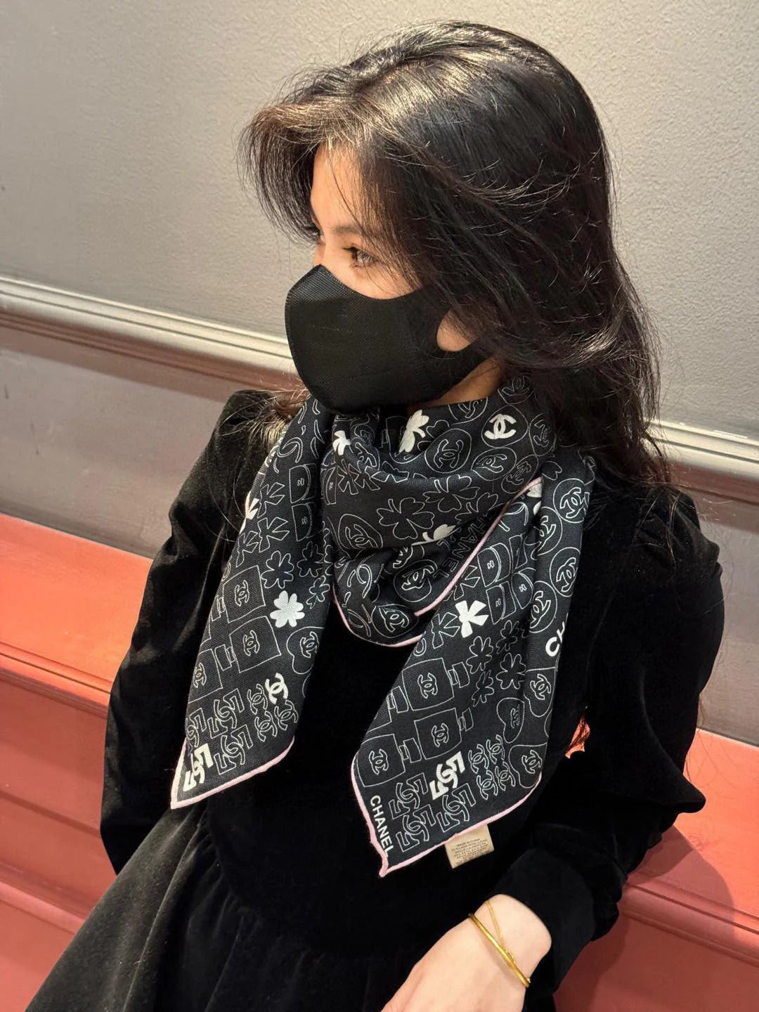 CHANEL 25S SCARF 110 IN CASHMERE SILK 738477 mysite