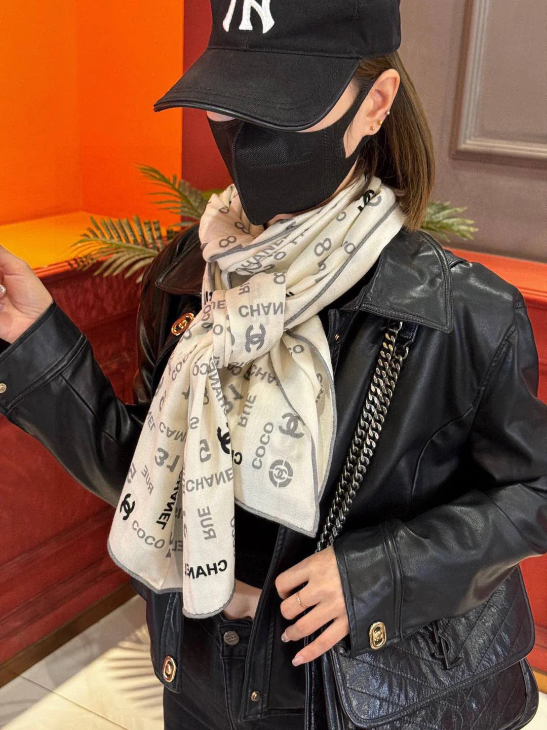 CHANEL 25S SCARF 180 IN CASHMERE SILK 738479 mysite