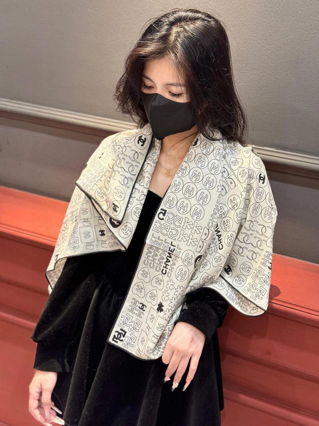 CHANEL 25S SCARF 110 IN CASHMERE SILK 738478 mysite