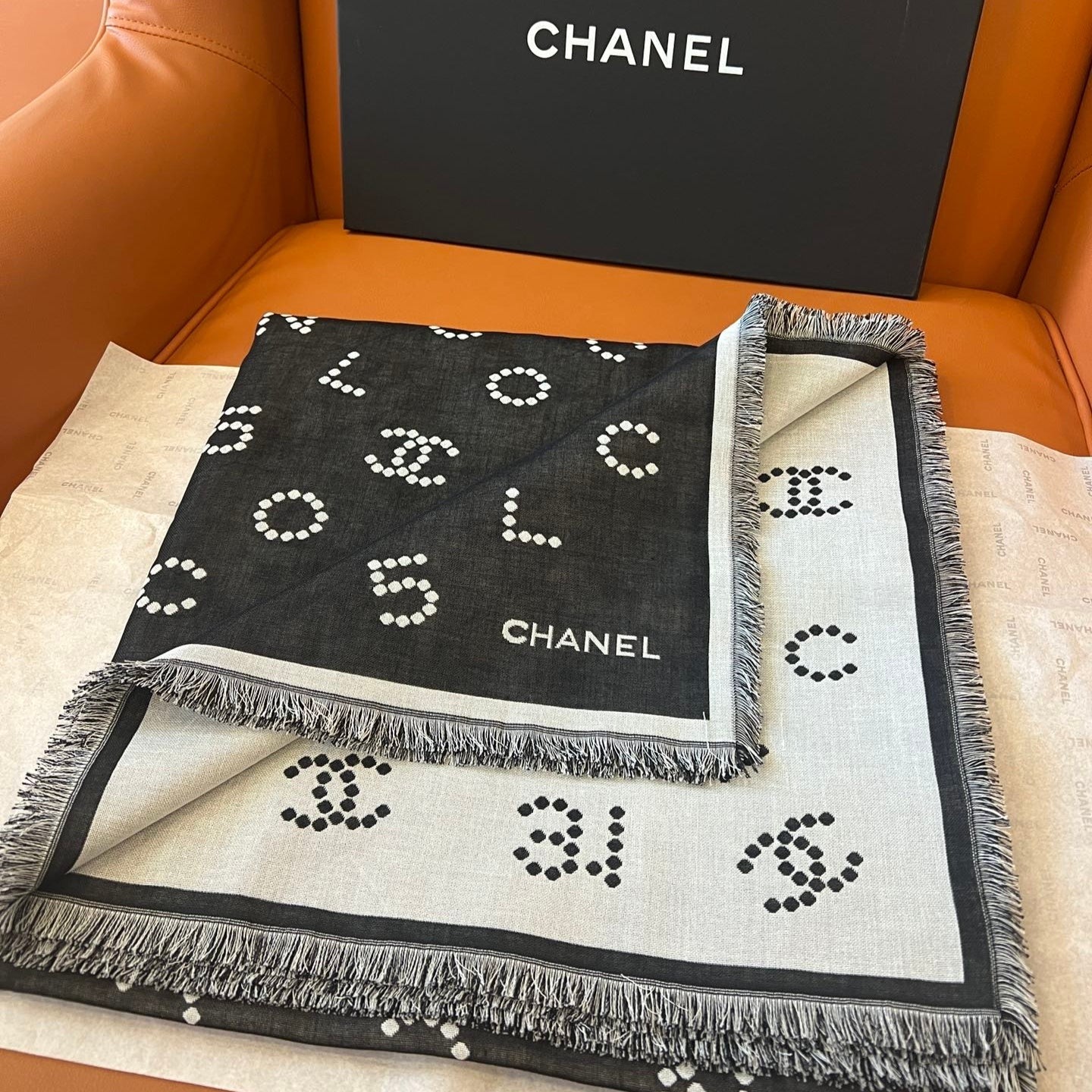 CHANEL 25S SCARF 140 IN WOOL SILK 700811 mysite