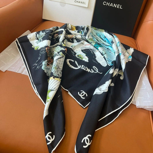 CHANEL 25S SCARF 90 IN SILK 715642 mysite