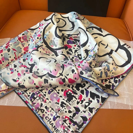 CHANEL 25S SCARF 90 IN SILK TWILL 700816 mysite