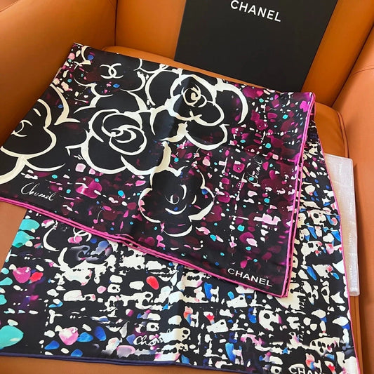 CHANEL 25S SCARF 90 IN SILK TWILL 700817 mysite