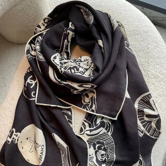 CHANEL 25S SCARF 140 IN CASHMERE SILK 733891 mysite