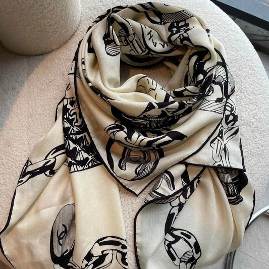 CHANEL 25S SCARF 140 IN CASHMERE SILK 733892 mysite