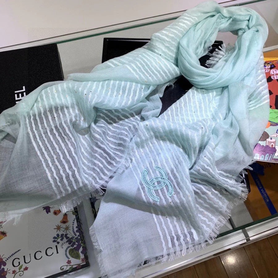 CHANEL 25S SCARF 200 IN CASHMERE VELVET 735755 mysite